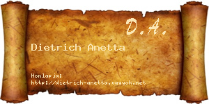 Dietrich Anetta névjegykártya